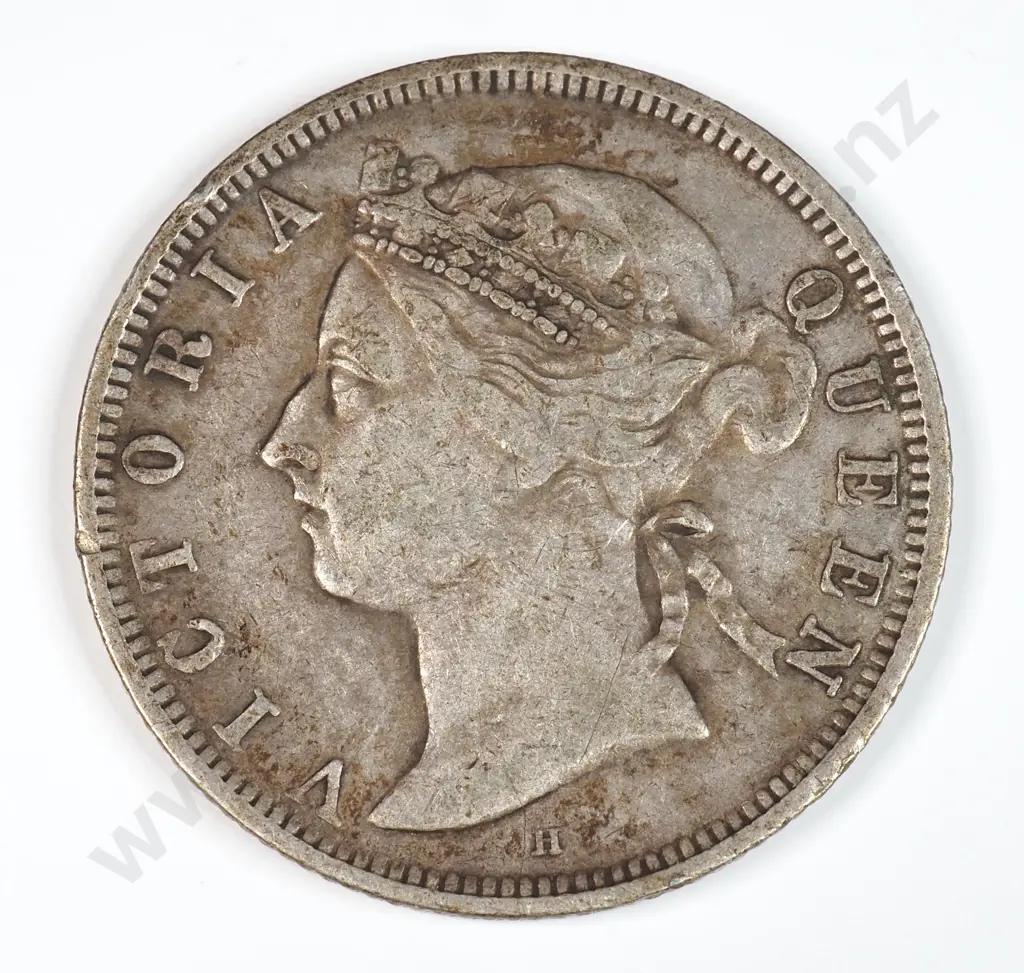 Straits Settlements 1897 Twenty Cents, Very Fine Image 1++