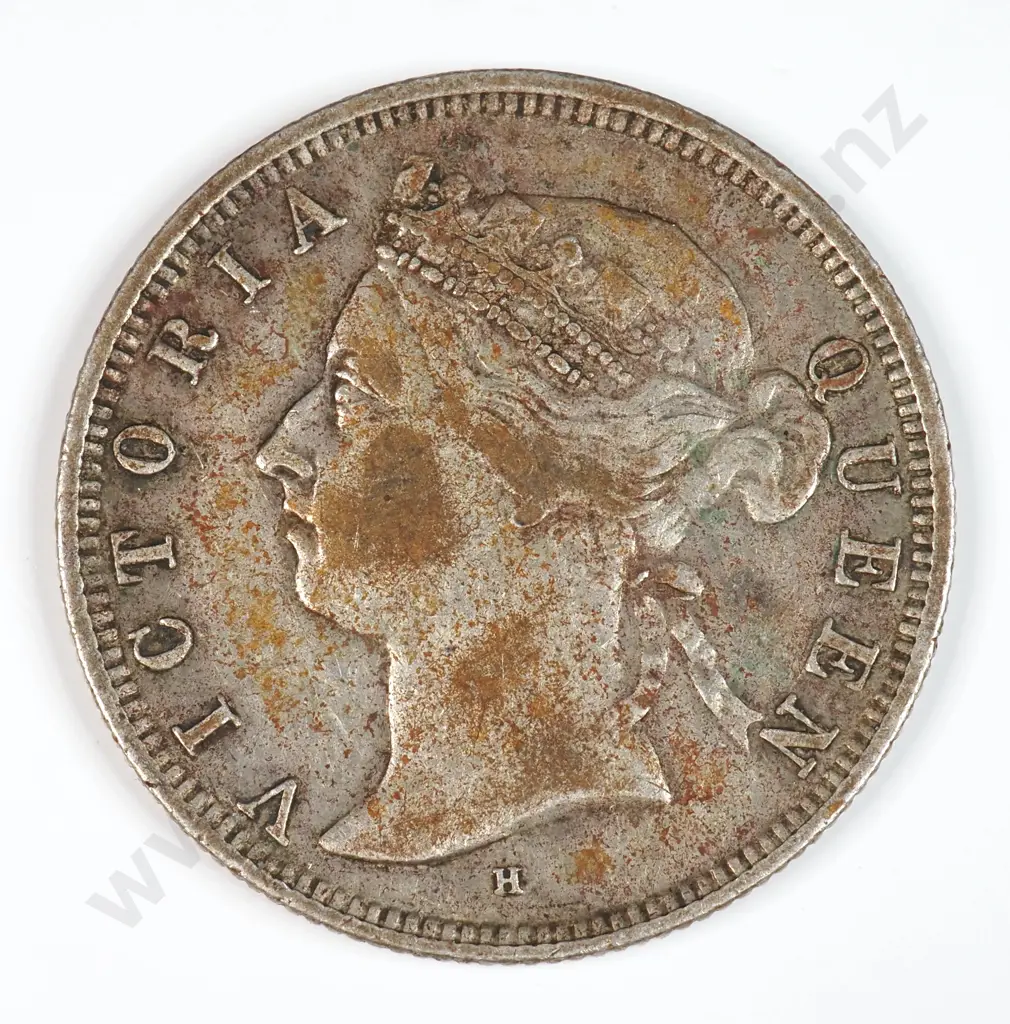 Straits Settlements 1900 'H' Twenty Cents, Fine Image 1++