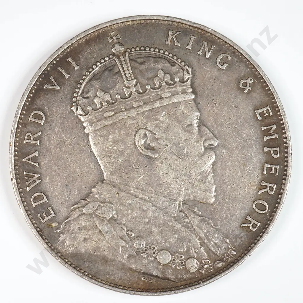 Straits Settlements 1908 One Dollar, Extremely Fine Image 1++