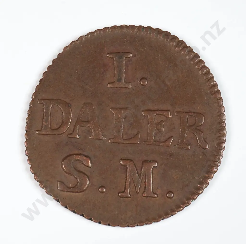 Sweden 1715 One Daler Emergency Coin, Extremely Fine Image 1++