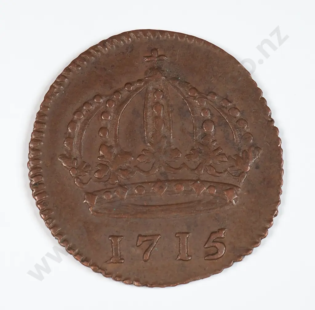Sweden 1715 One Daler Emergency Coin, Extremely Fine Image 1++