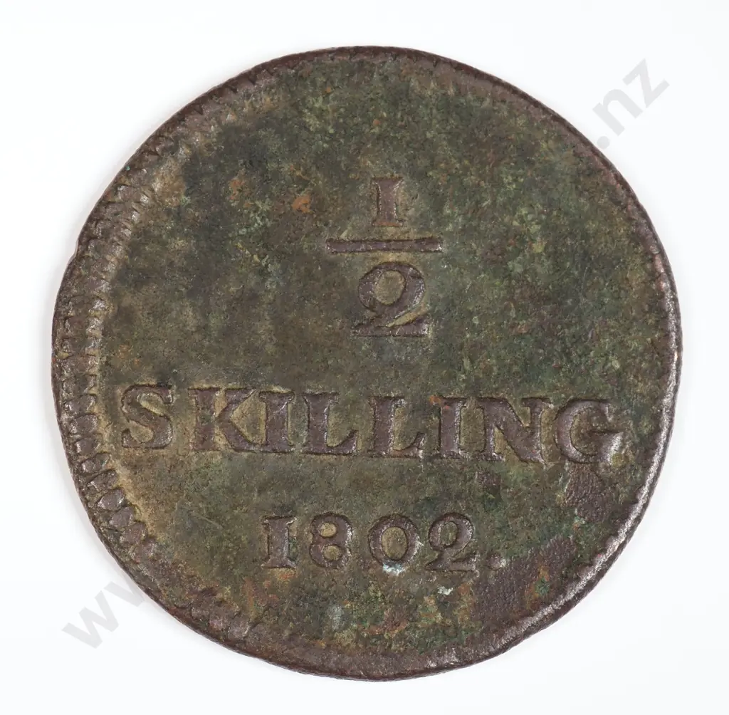 Sweden 1802 Half Skilling, Very Fine Image 1++