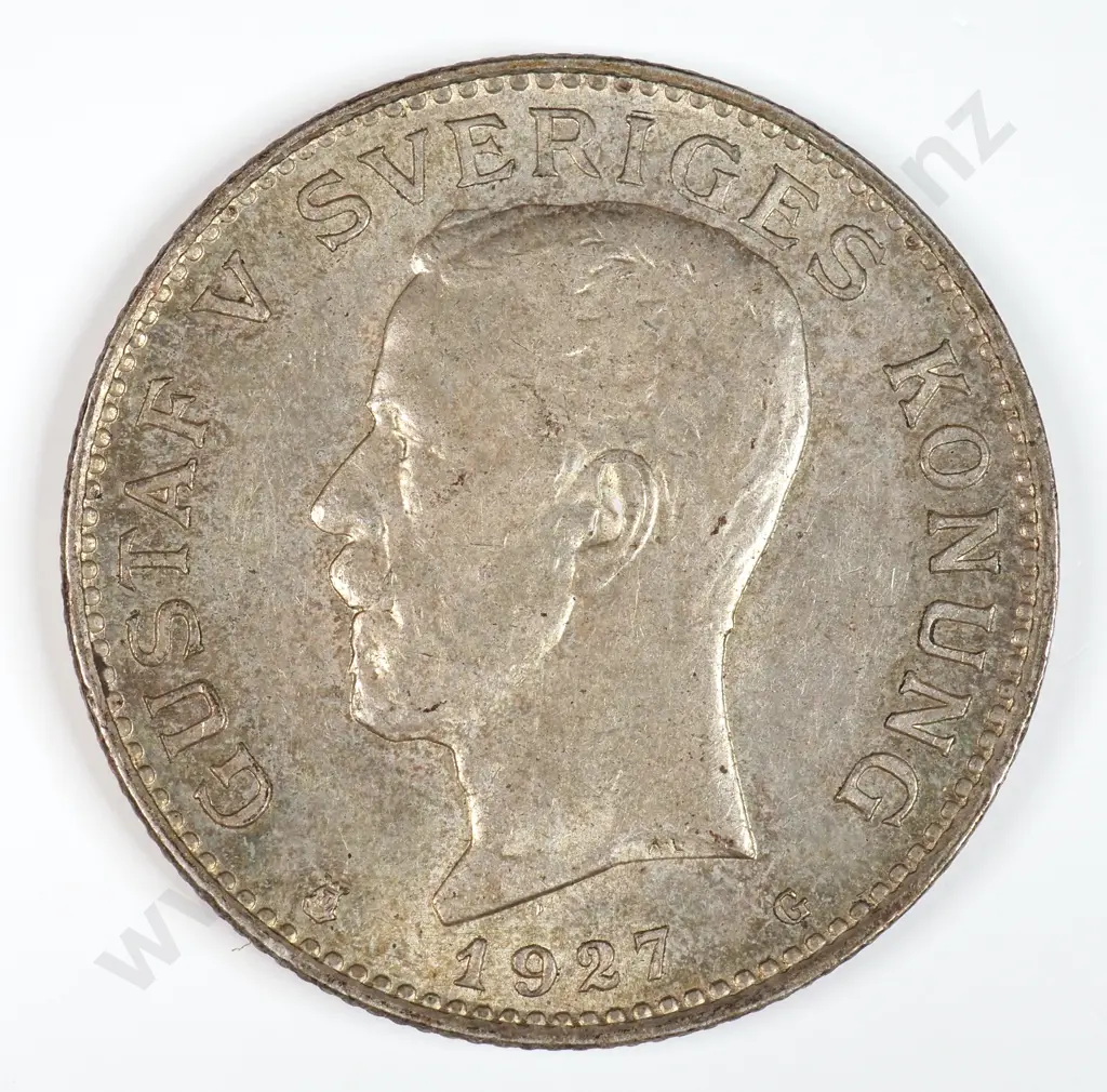 Sweden 1927 One Kroner, Almost Uncirculated Image 1++