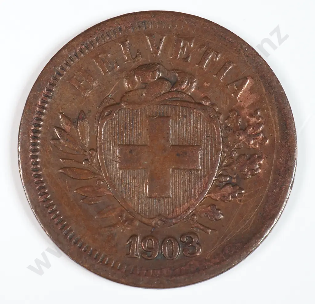Switzerland 1903 One Rappen, Very Fine Image 1++