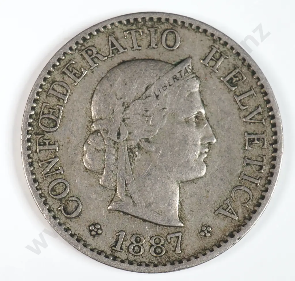 Switzerland 1887 Five Rappen, Very Fine Image 1++