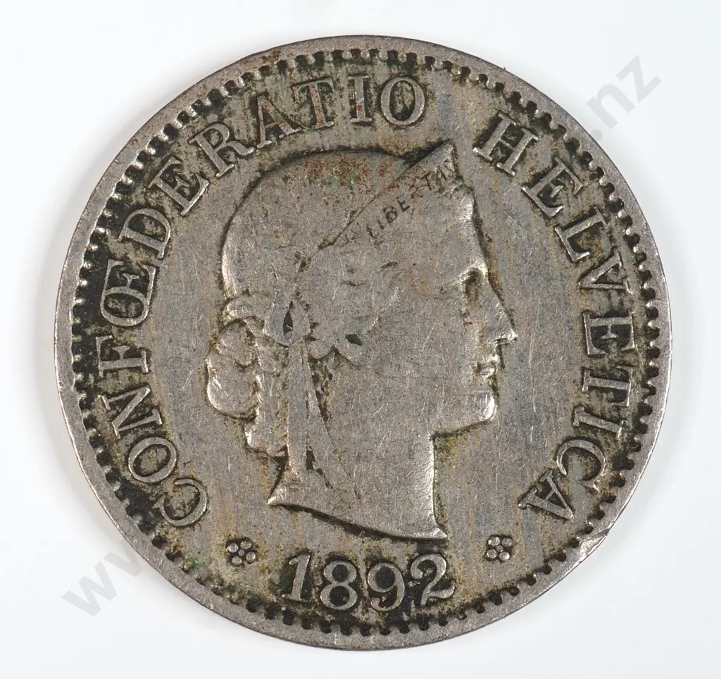 Switzerland 1892 Five Rappen, Very Fine Image 1++