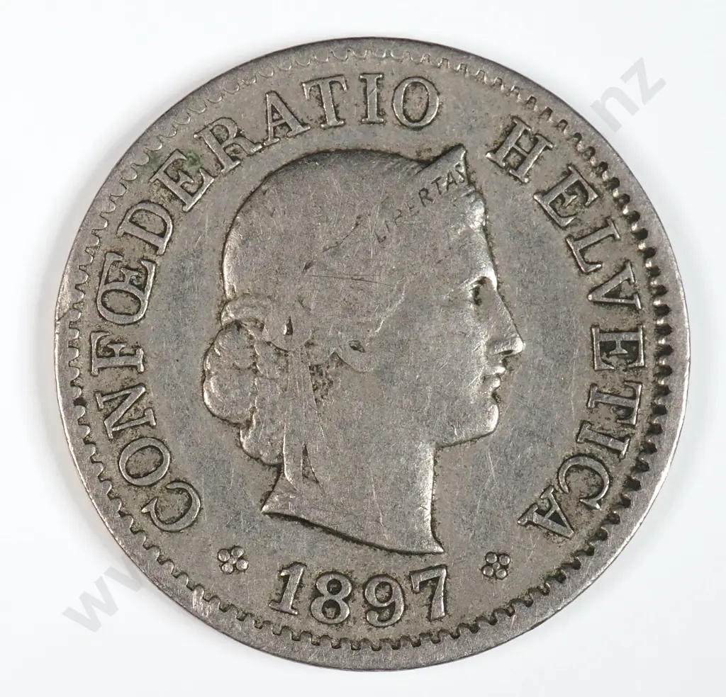 Switzerland 1897 Five Rappen, Very Fine Image 1++