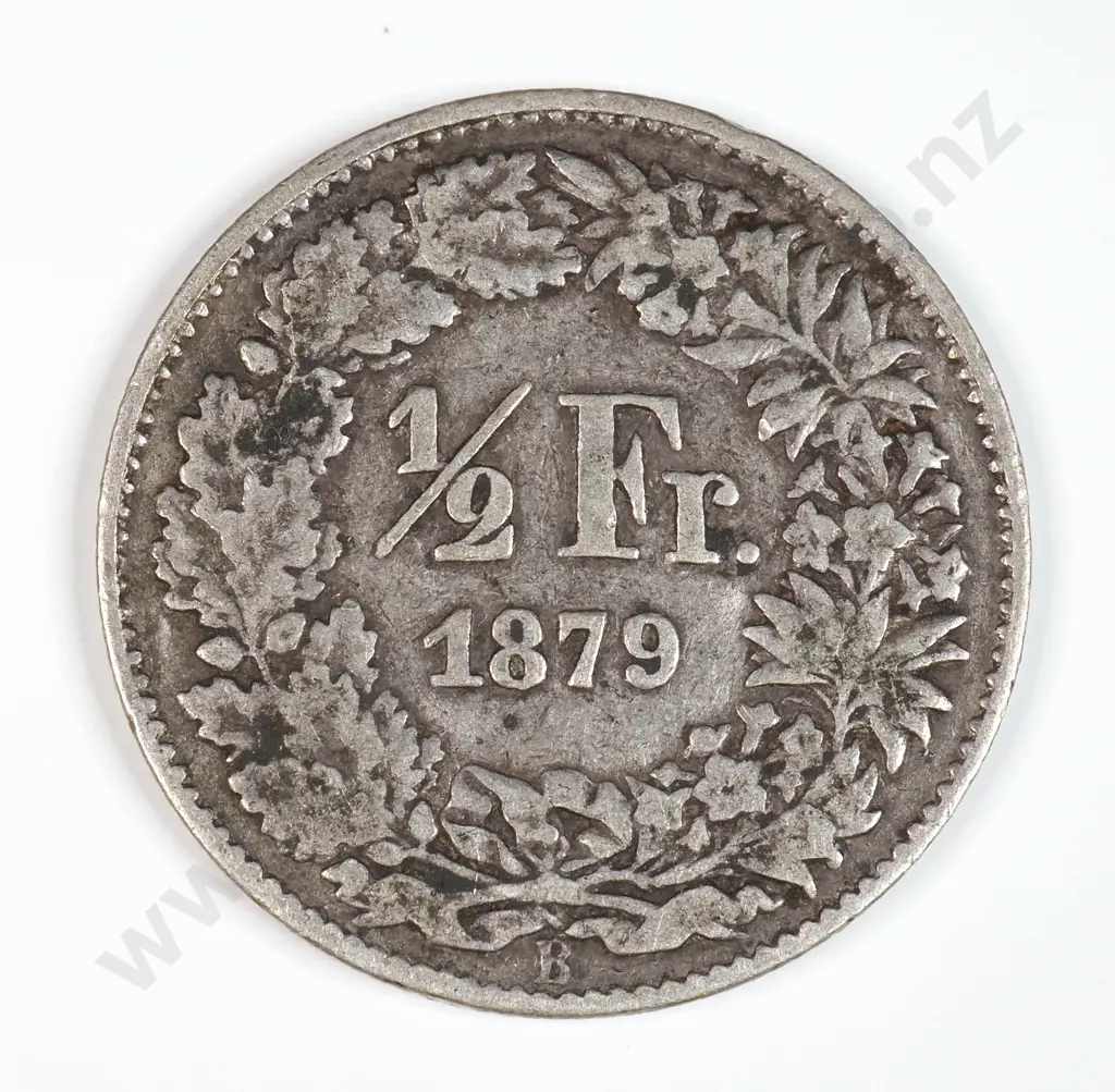 Switzerland 1879 Half Franc, Fine Image 1++