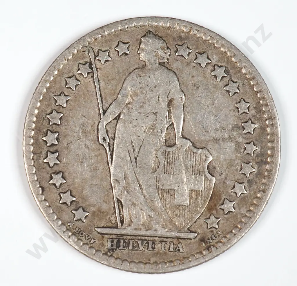 Switzerland 1894 Half Franc, Fine Image 1++