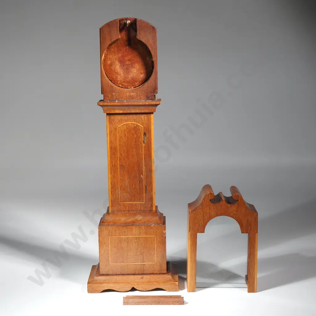 Excellent Antique Wooden Pocket Watch Stand in the Form of a Grandfather Clock Image 1++