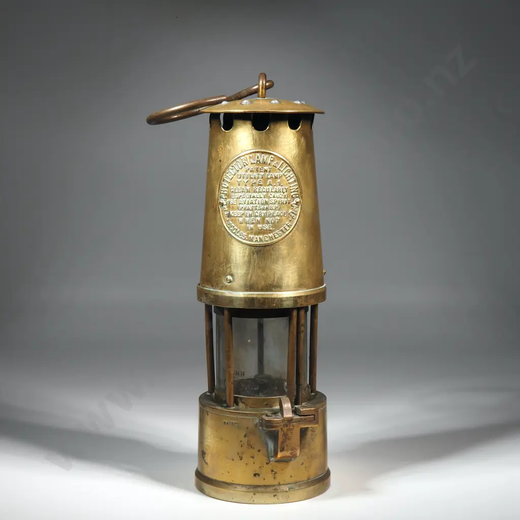 Brass Eccles Type 6 Protector Miner's Safety Lamp Image 1++