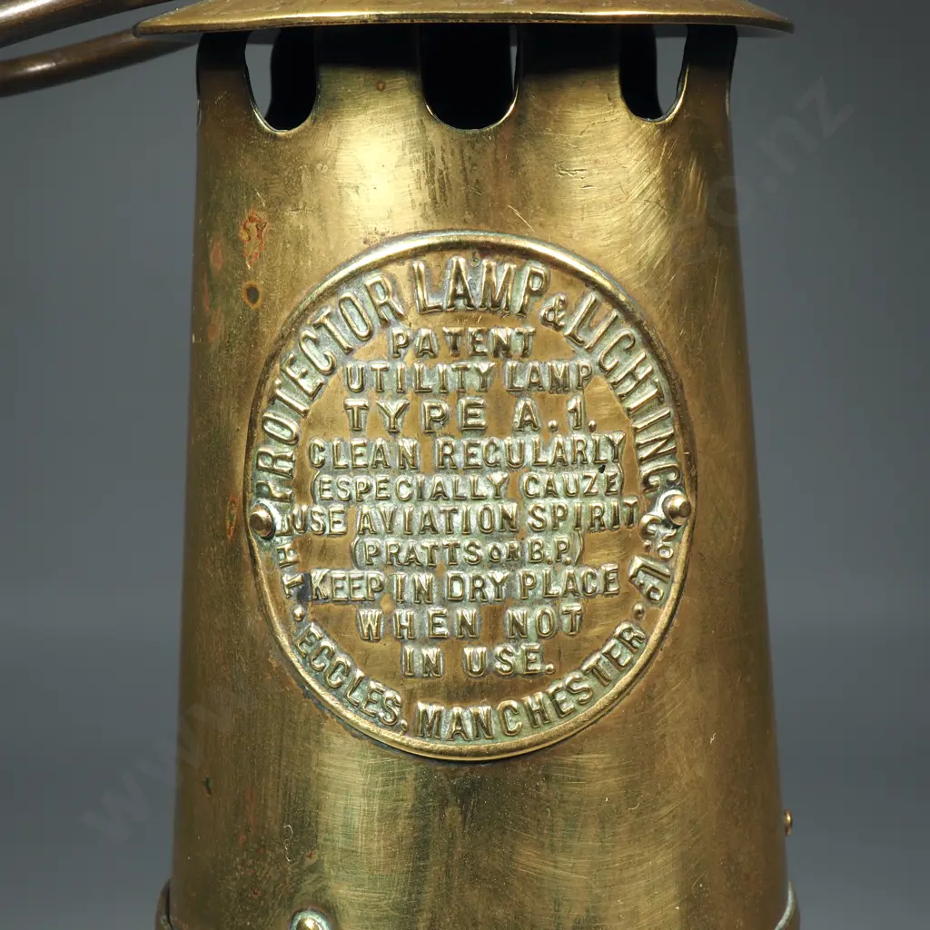 Brass Eccles Type 6 Protector Miner's Safety Lamp Image 1++