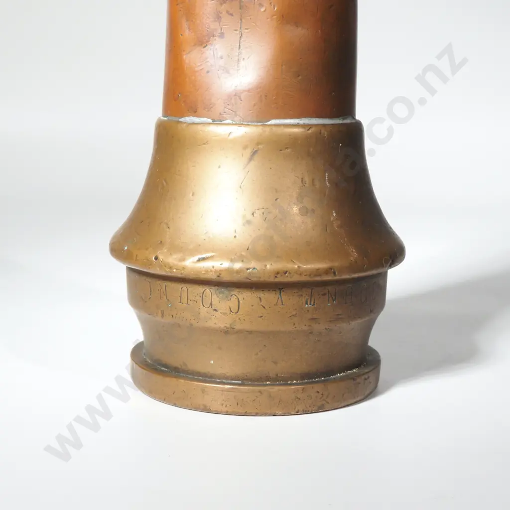 Vintage Brass & Copper Fire Hose Nozzle Image 1++
