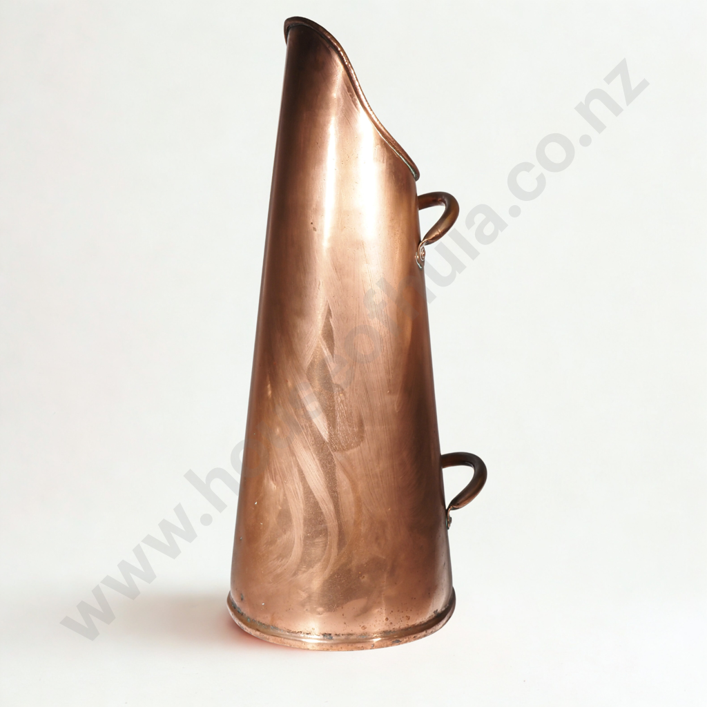 Antique Copper Coal Shute/Scuttle w Applied Copper Handles Image 1++