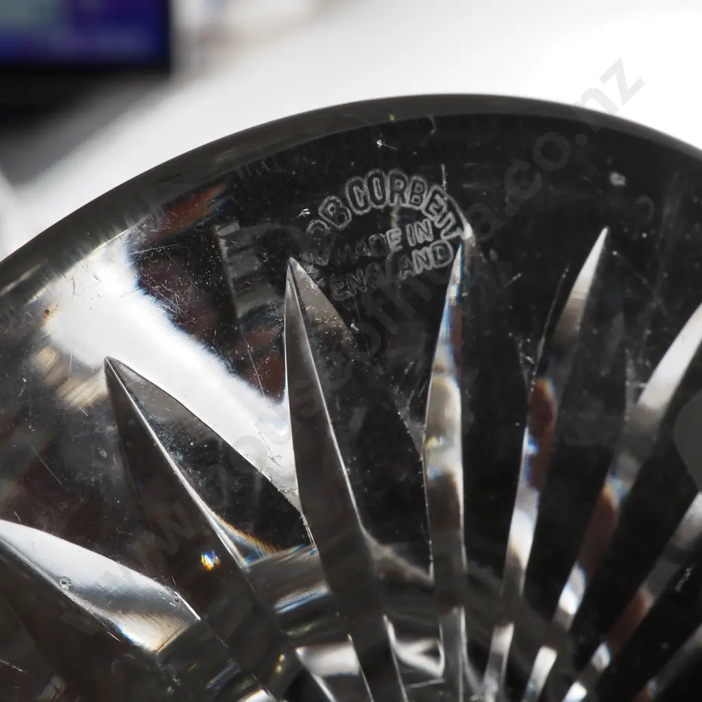 Vintage Webb Corbett Crystal Trumpet Vase Image 1++