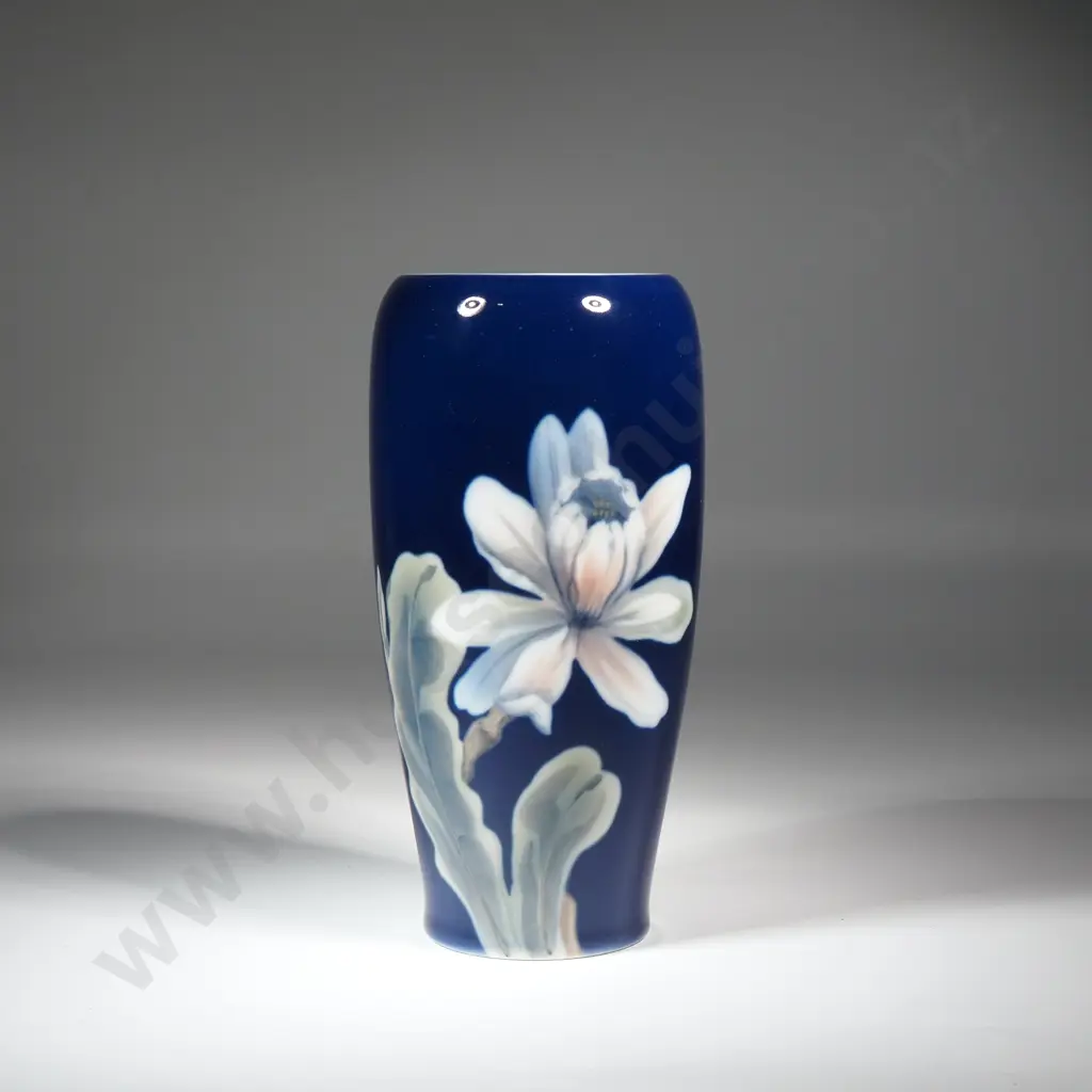 Royal Copenhagen Cobalt Blue Vase w Magnolia  2797/235 Image 1++