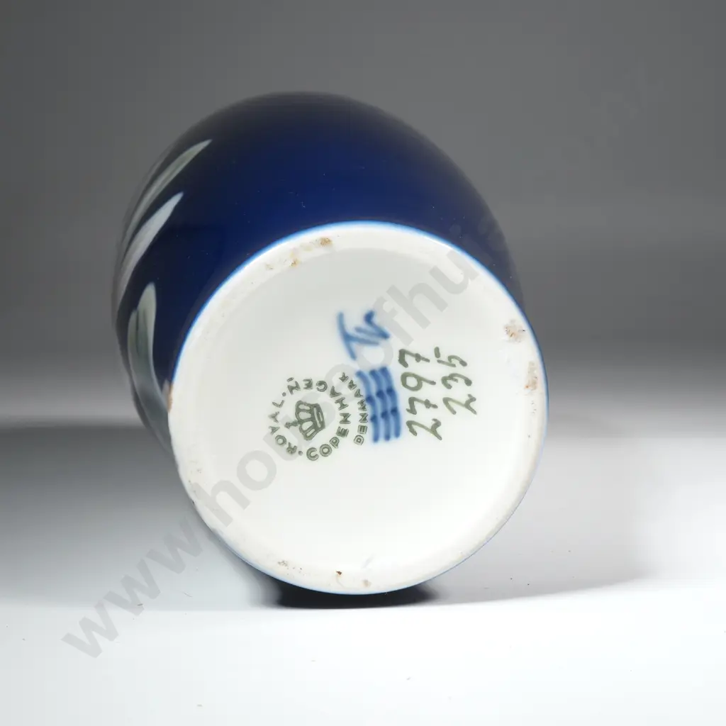 Royal Copenhagen Cobalt Blue Vase w Magnolia  2797/235 Image 1++