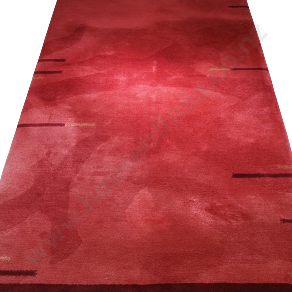 An Extra Large Modern Dilano Floor Rug in Red Tones & Words Image 1++