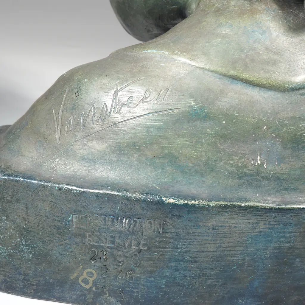 Terracotta Bust Of  A Young Girl By Vansteen - Signed Image 1++