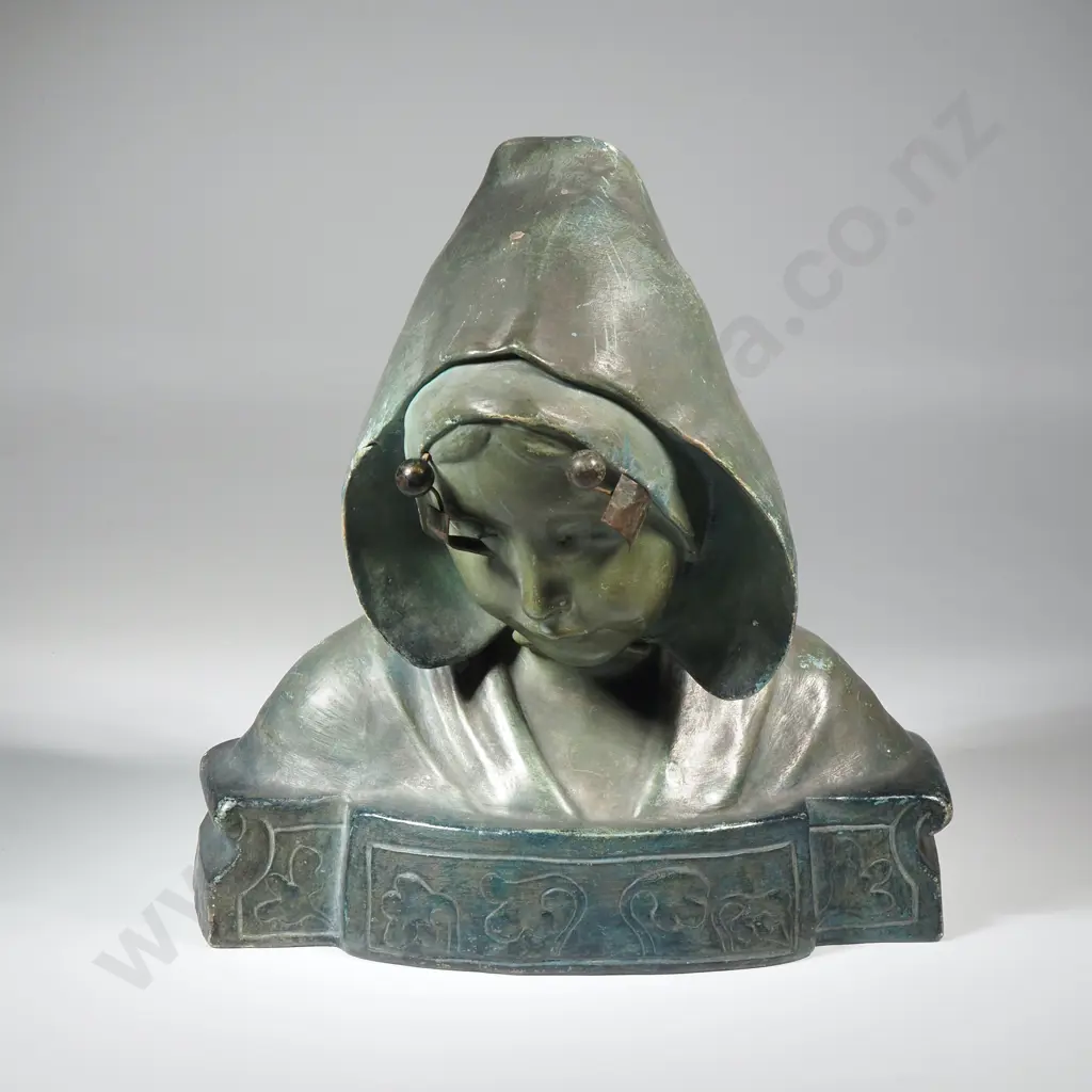 Terracotta Bust Of  A Young Girl By Vansteen - Signed Image 1++