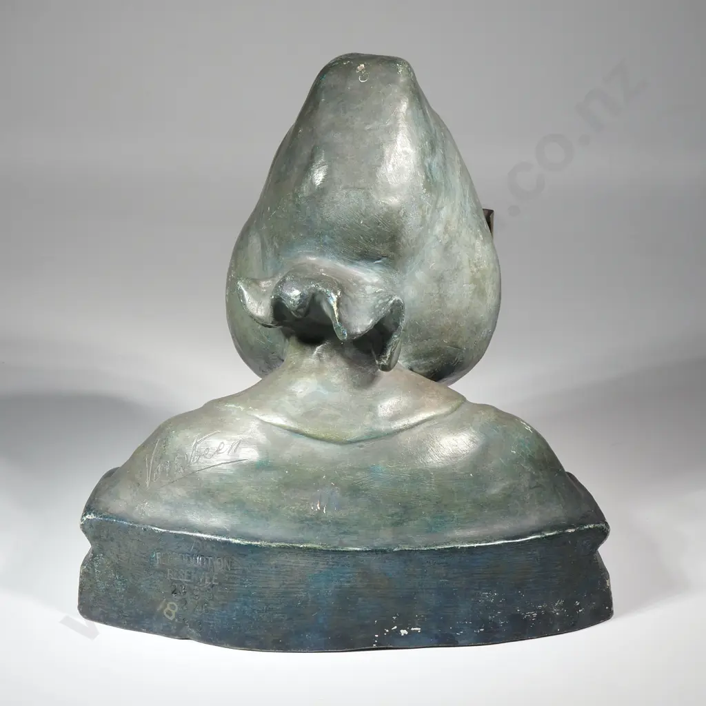 Terracotta Bust Of  A Young Girl By Vansteen - Signed Image 1++