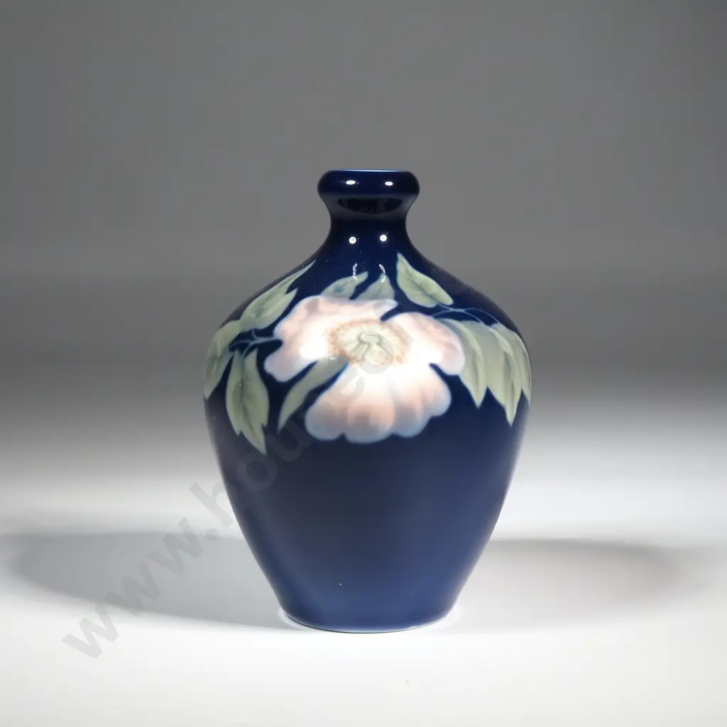 Royal Copenhagen Vase - Blue Flower Pattern on Blue Ground No 353-396 Image 1++