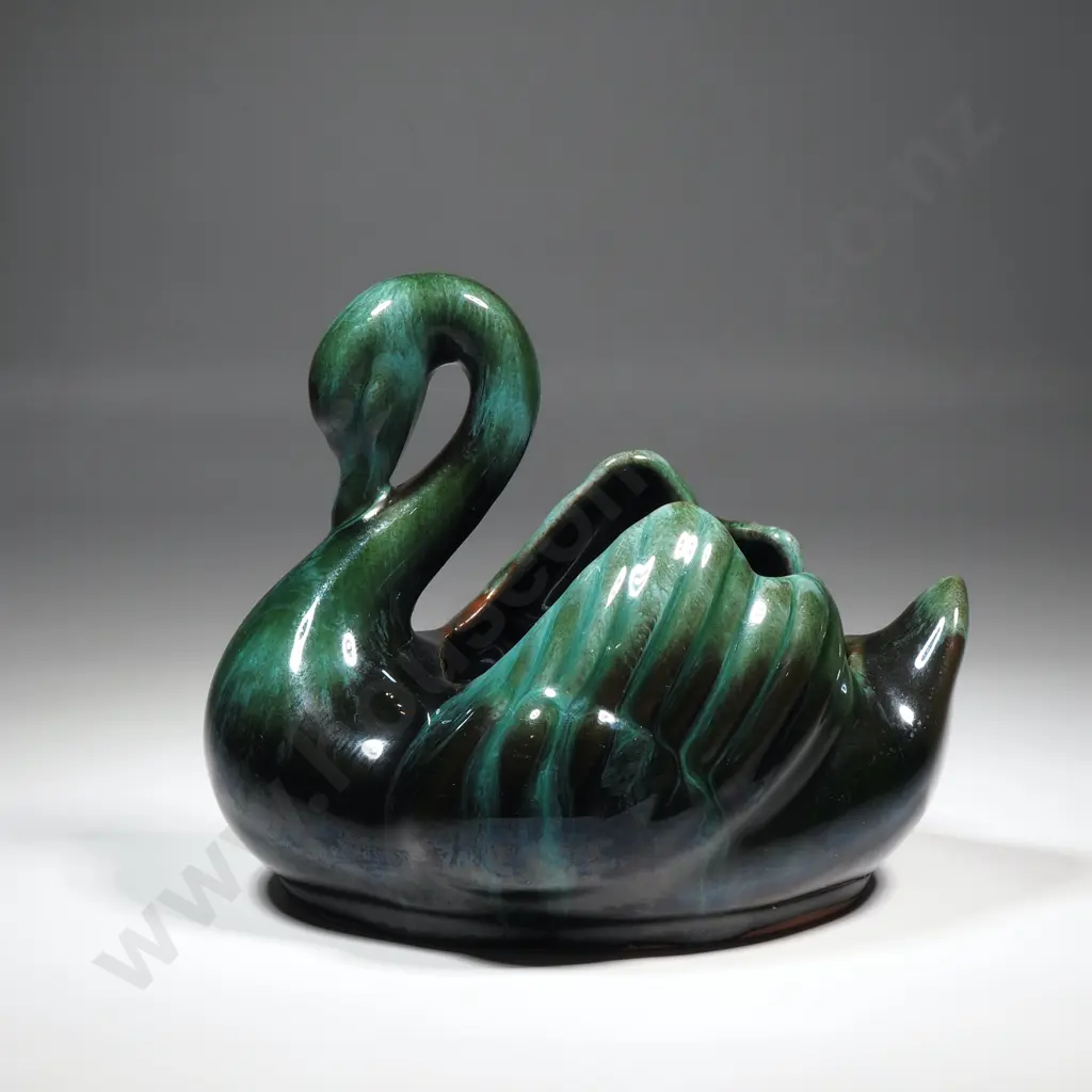 Vintage Blue Mountain Pottery Swan Planter Vase Image 1++