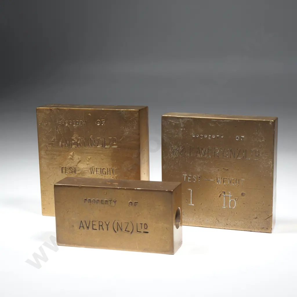Vintage Brass W&T Avery (NZ) Ltd Test Weights Image 1++