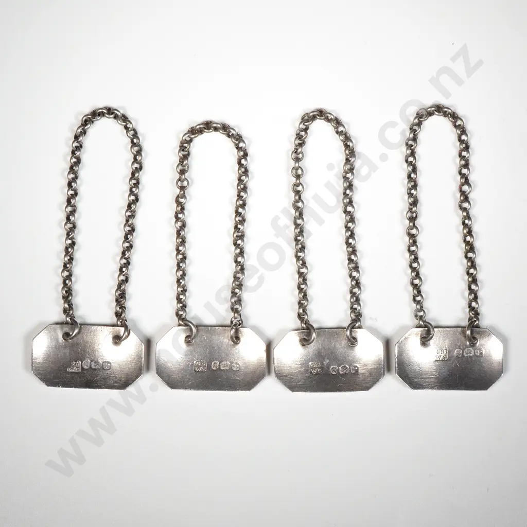 Four Sterling Silver William IV Sauce Bottle Labels - London 1832 Image 1++