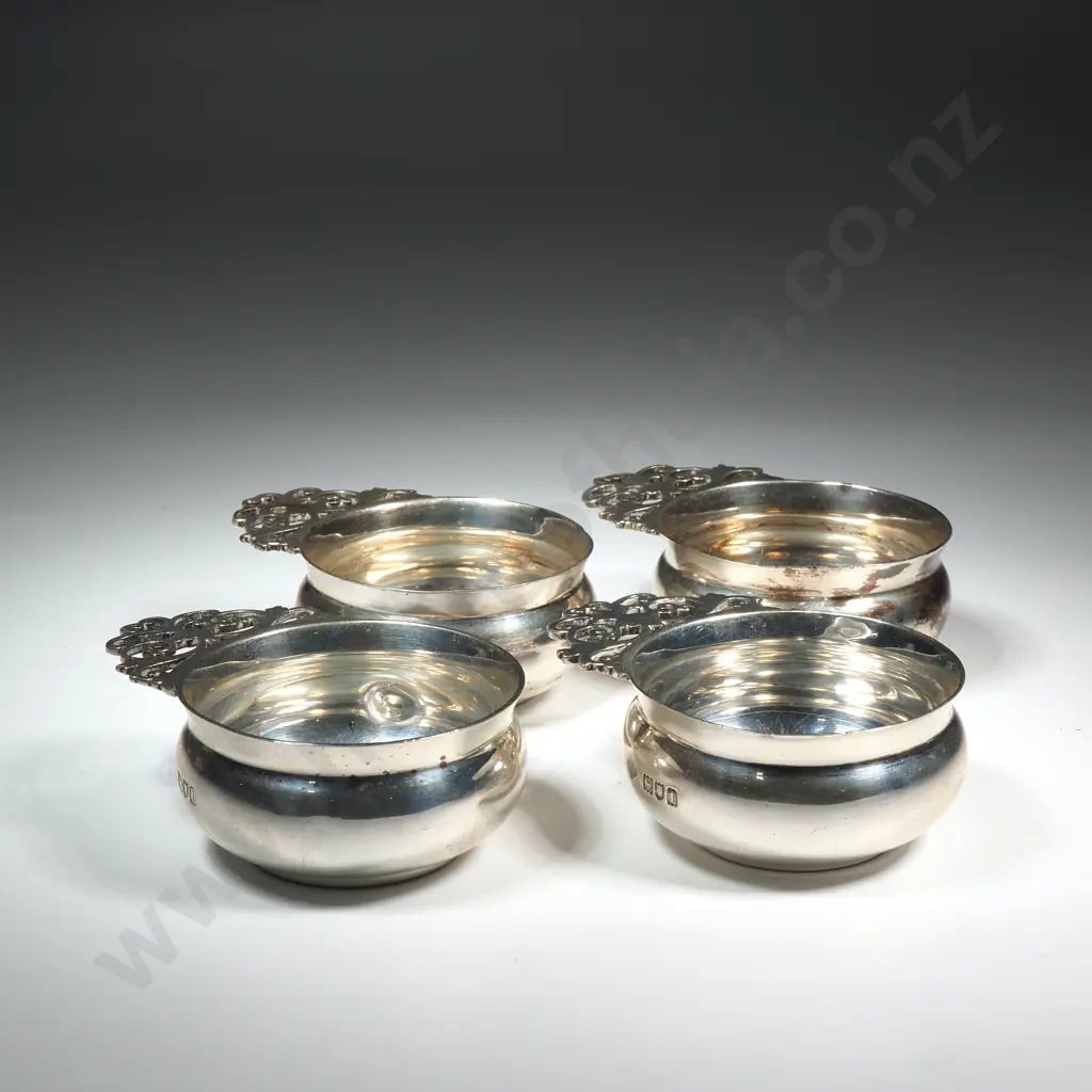 Set of Four Sterling Silver Wine Tasters - Hallmarked for London 1906 Image 1++