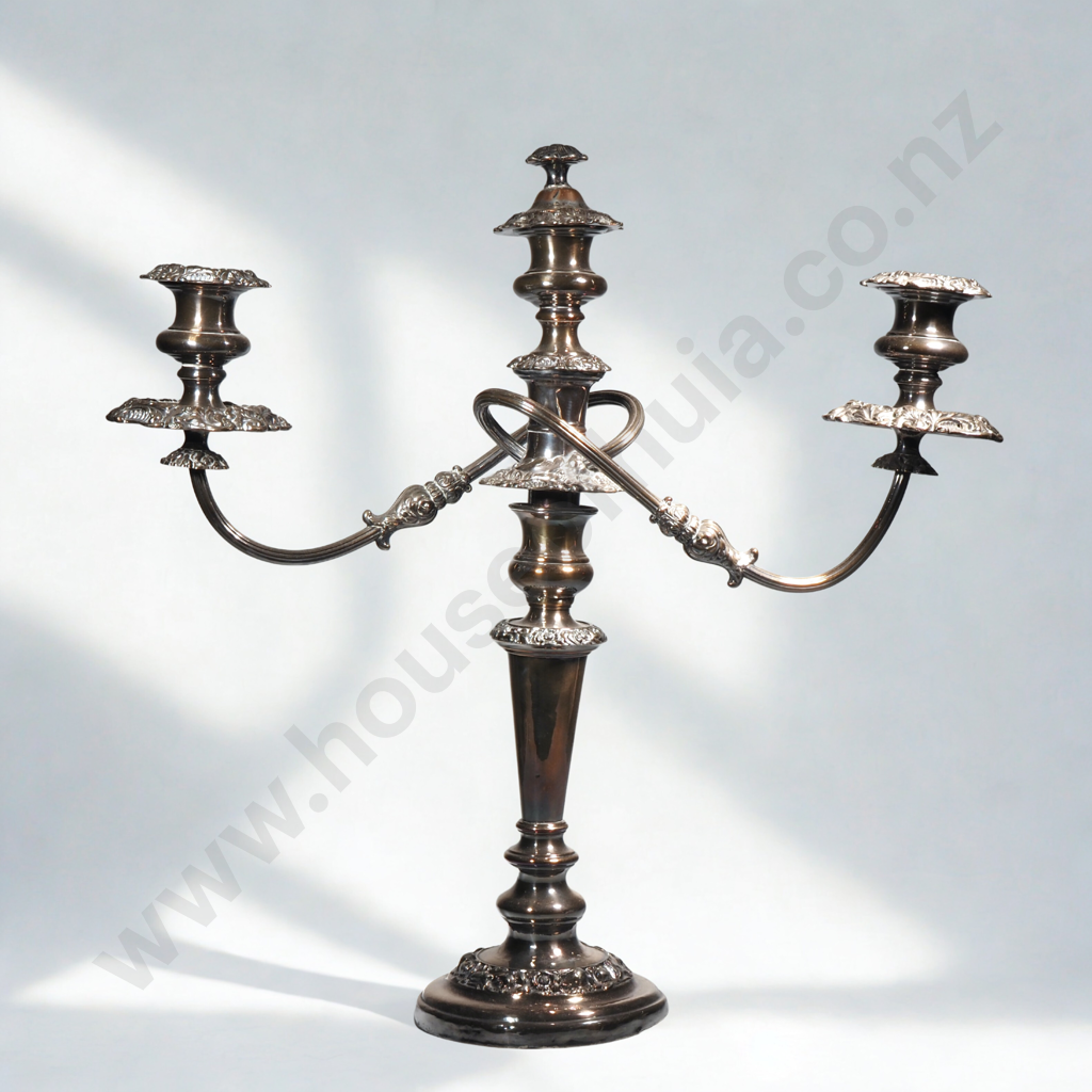 Heavy Ornate Sheffield Plate Candelabra  Image 1++