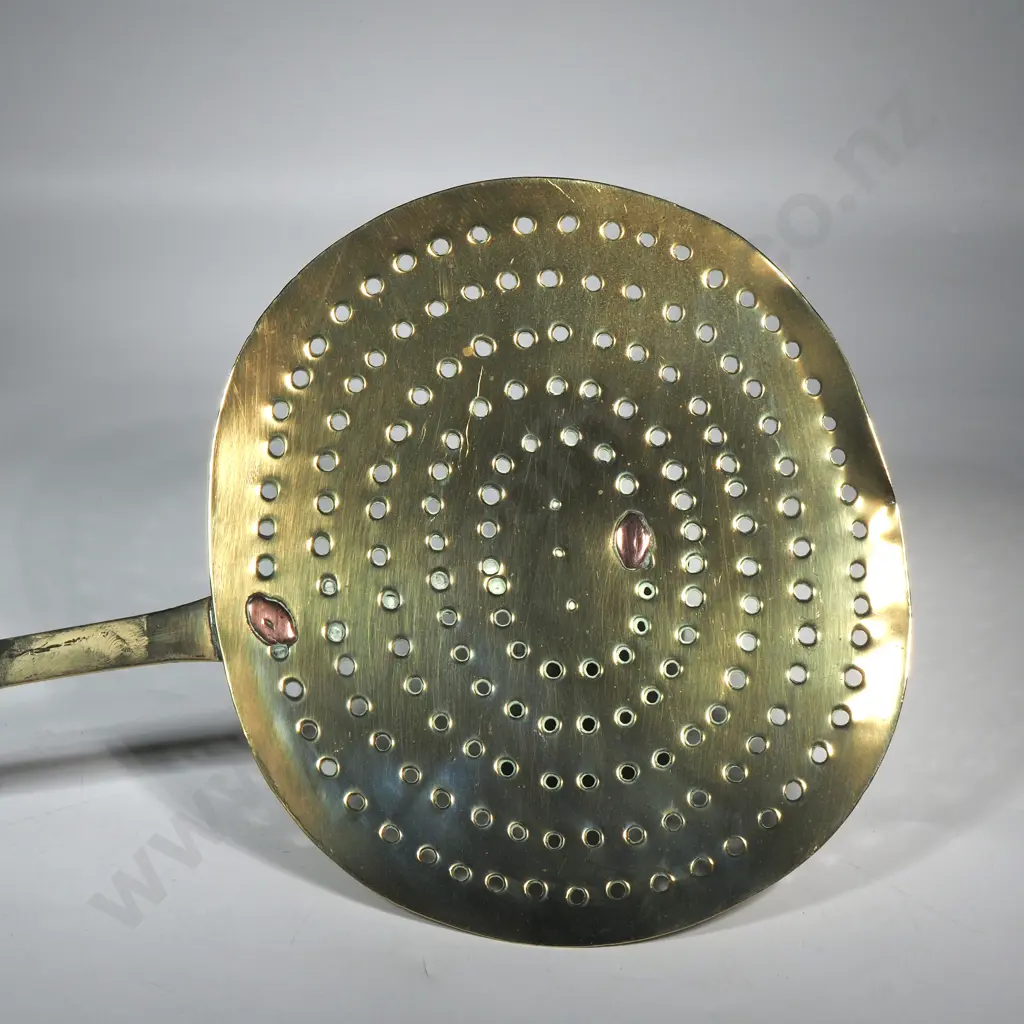 Vintage Brass Cream Skinner w Copper Rivets  Image 1++