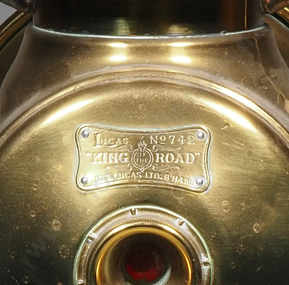 Lucas "King Of The Road" Brass Veteran Car Lamp - Joseph Lucas Ltd, Birmingham Image 1++