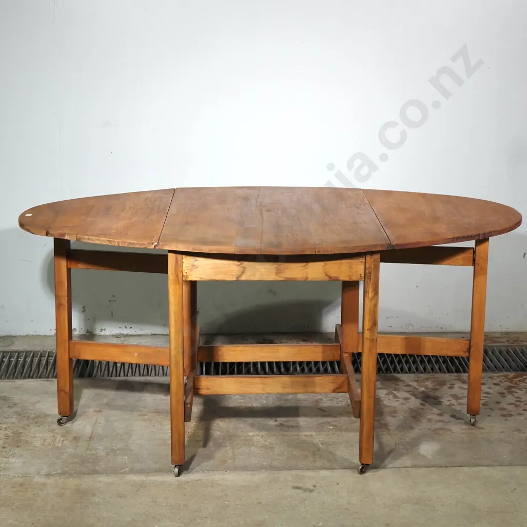 Vintage Kauri Drop Leaf Dining Table  Image 1++