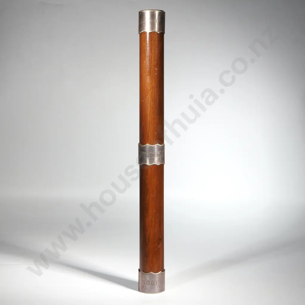 Sterling Silver Mounted Wooden Baton from the International Order of Odd Fellows Image 1++