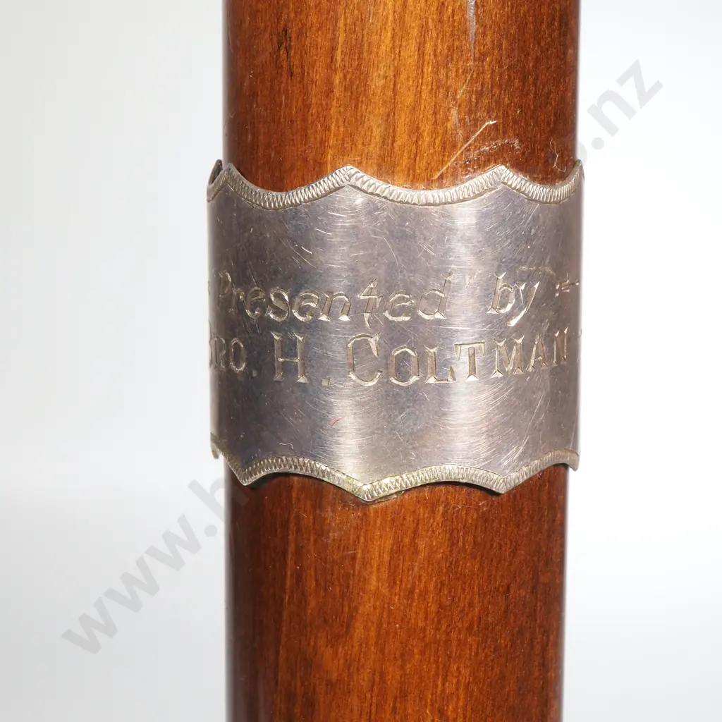 Sterling Silver Mounted Wooden Baton from the International Order of Odd Fellows Image 1++