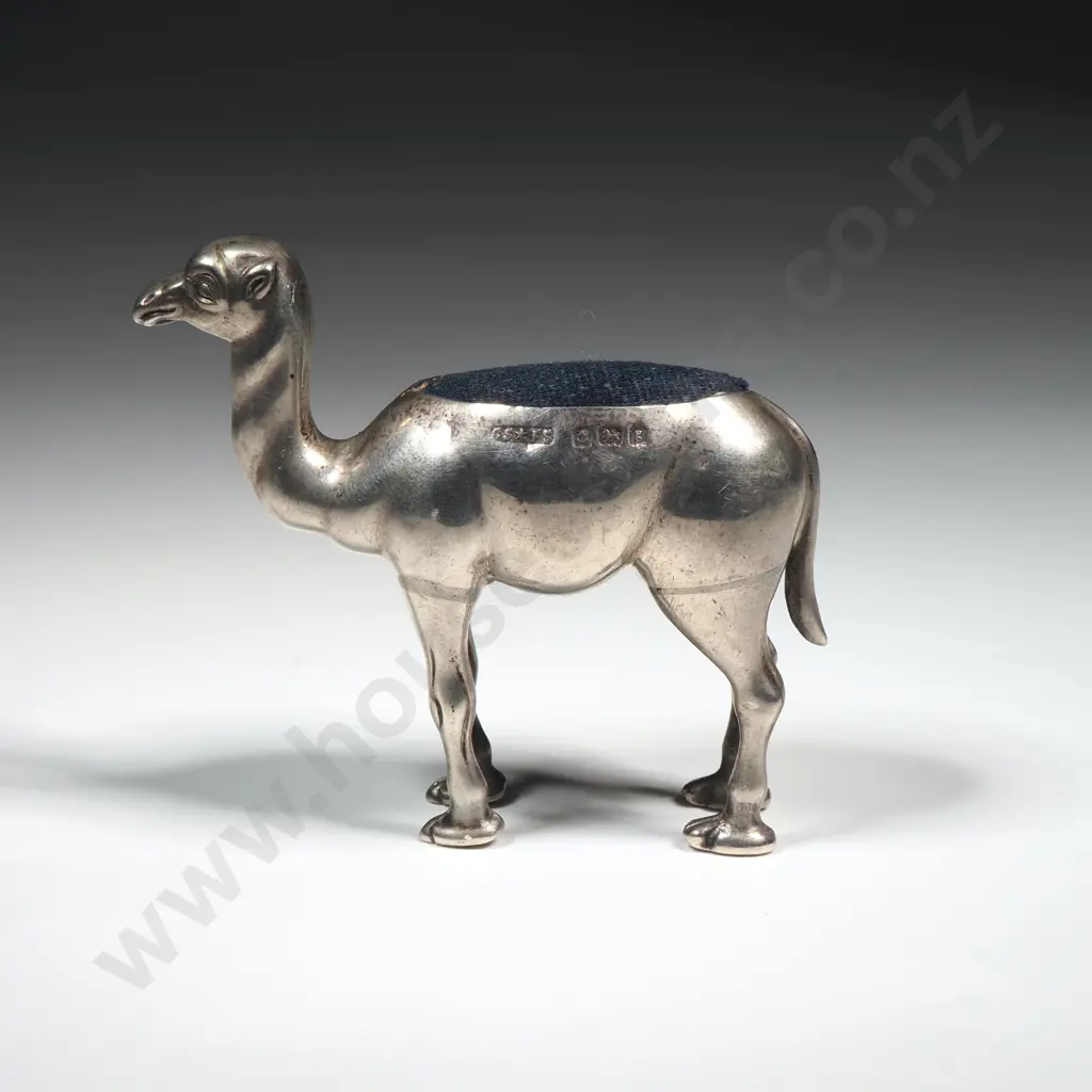 Rare Sterling Silver Pin Cushion in the Form of Camel - Birm 1908 Image 1++