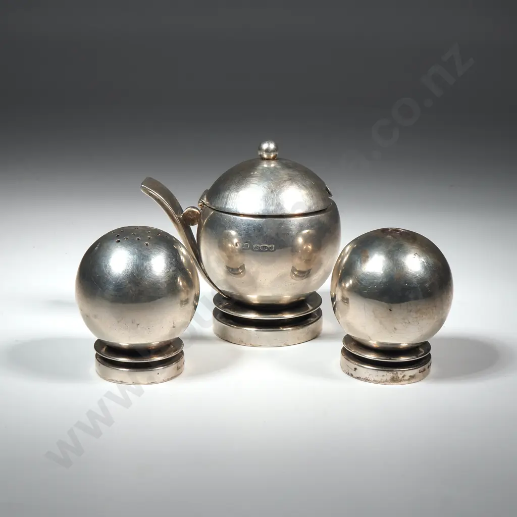 Vintage George Jensen Sterling Silver Cruet Set - Des Harold Nielson Image 1++