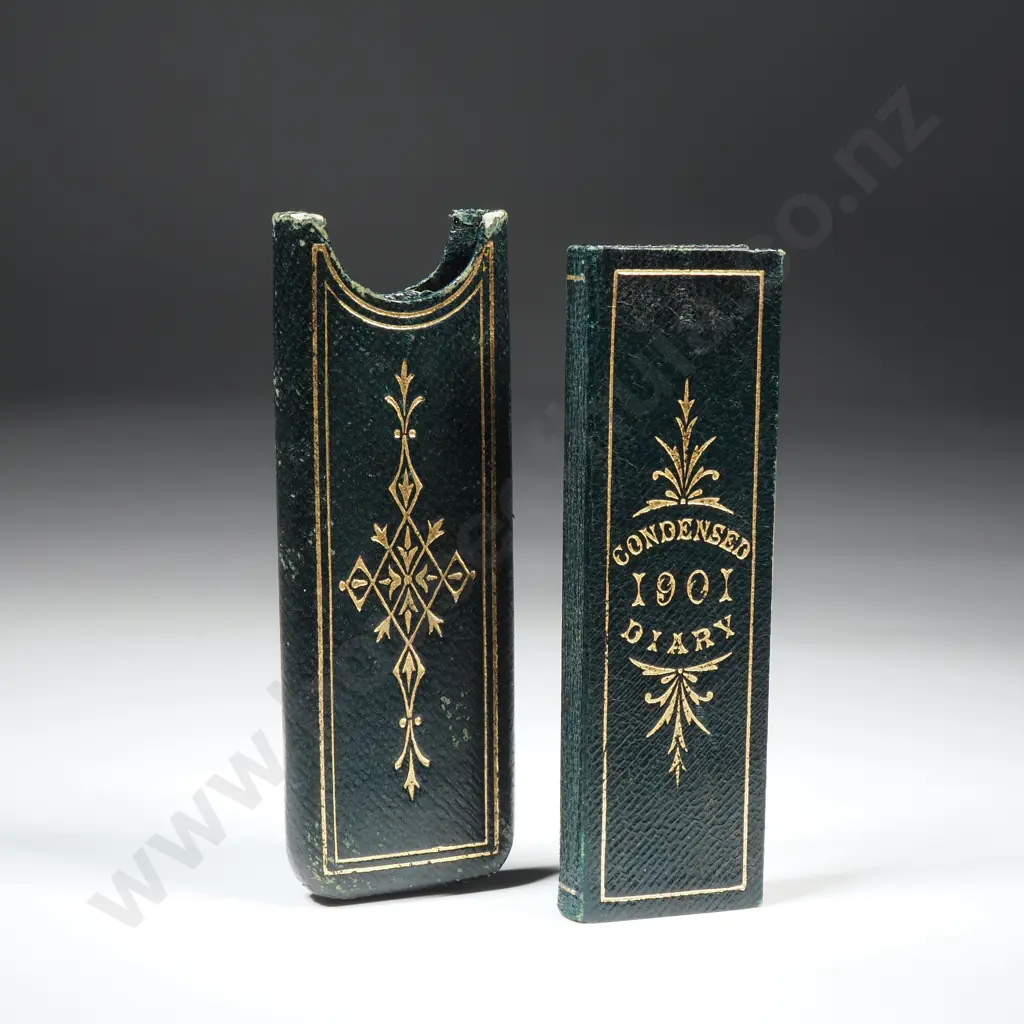 Immaculate 1901 Leather Bound Pocket Condensed Diary - Unused Image 1++