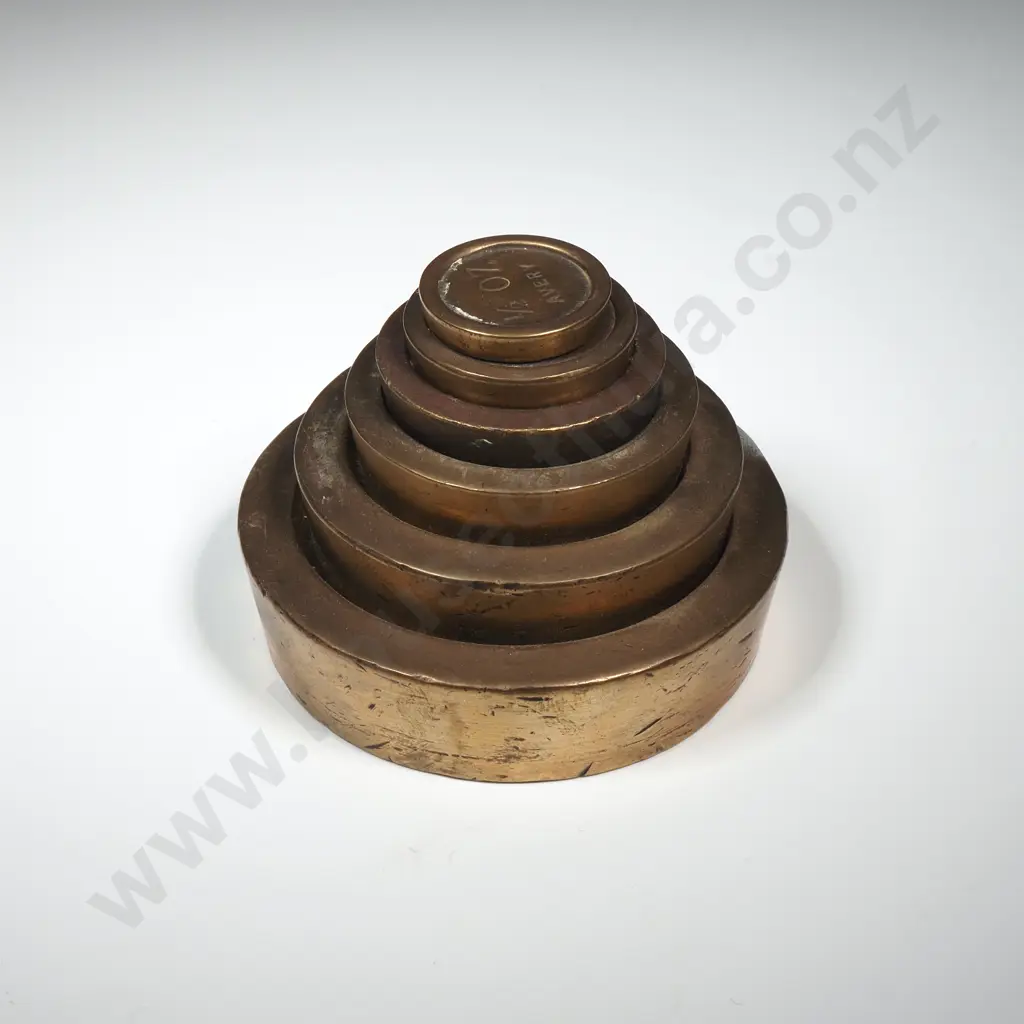 Six Nesting Brass Avery Weights Image 1++