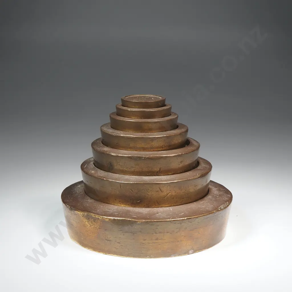 Vintage Set of Avery Imperial Brass Stackable Weights Image 1++