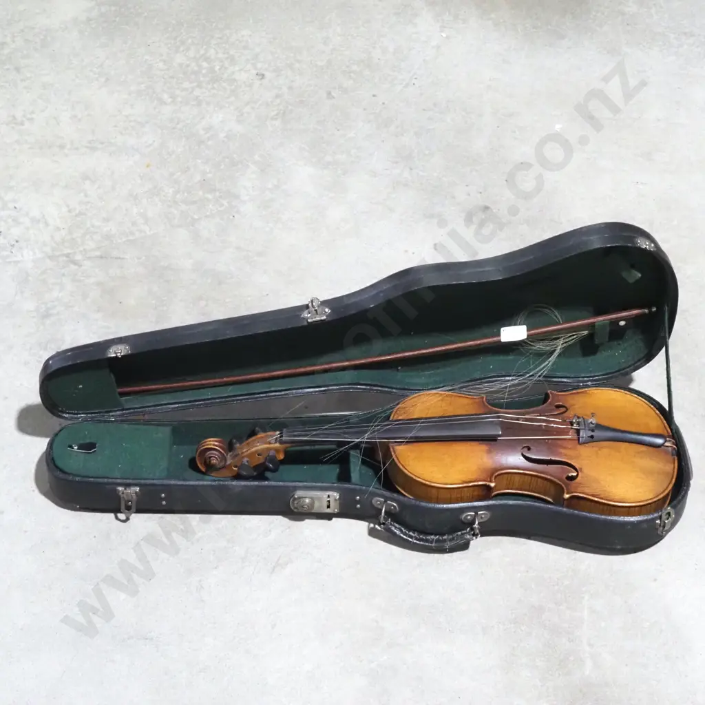 Antique Copied Gaspar Da Salo Violin & Case w Nach Vuillaume Bow Image 1++
