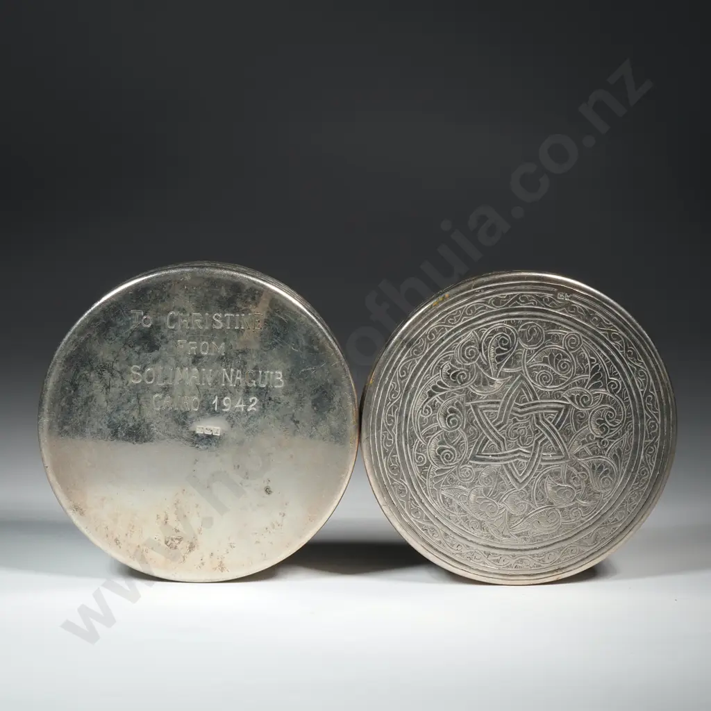 WW2 Egyptian Silver Pill Dish - Cairo 1942 Image 1++