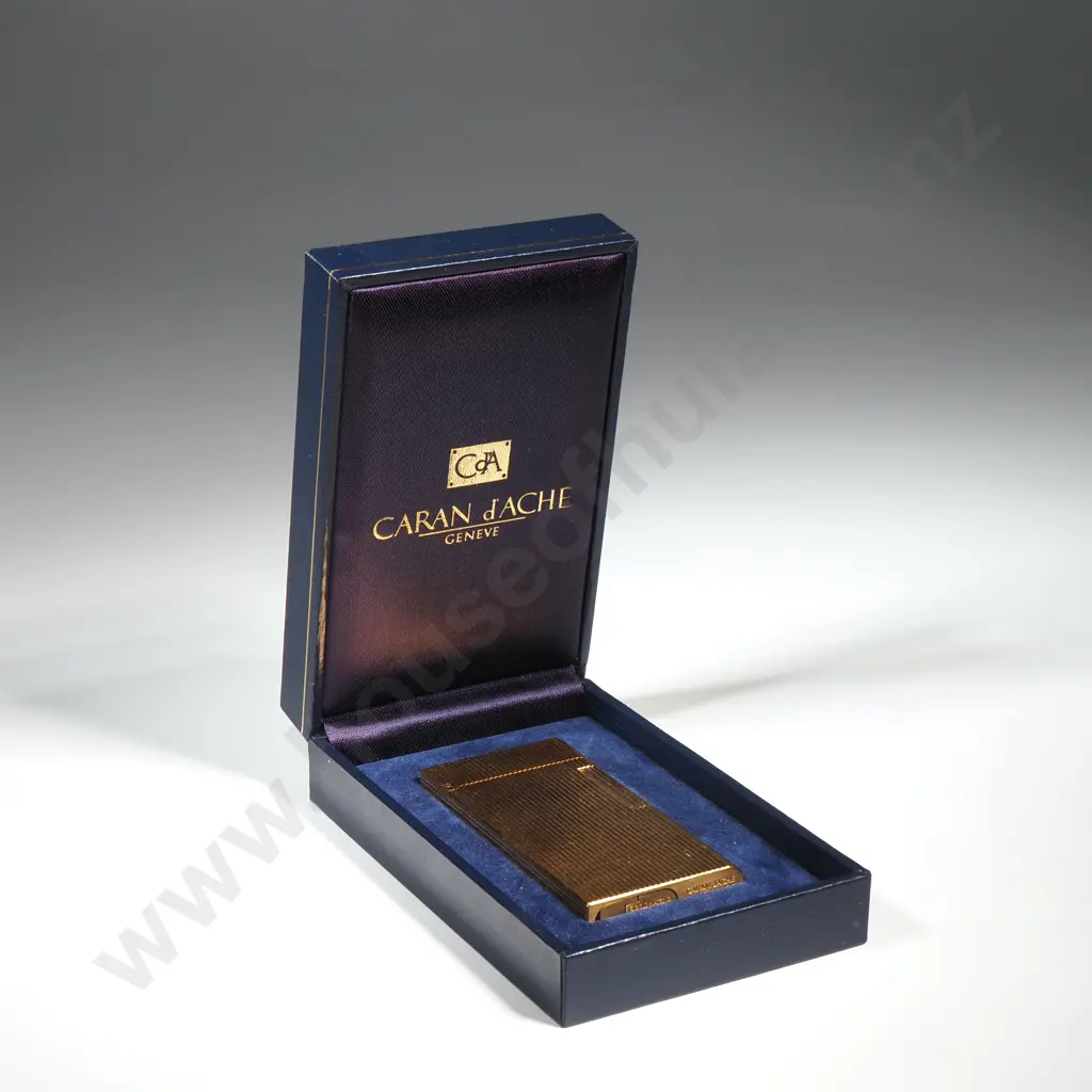 Cased Caran d ' Arche Swiss Gold Plated Lighter Image 1++