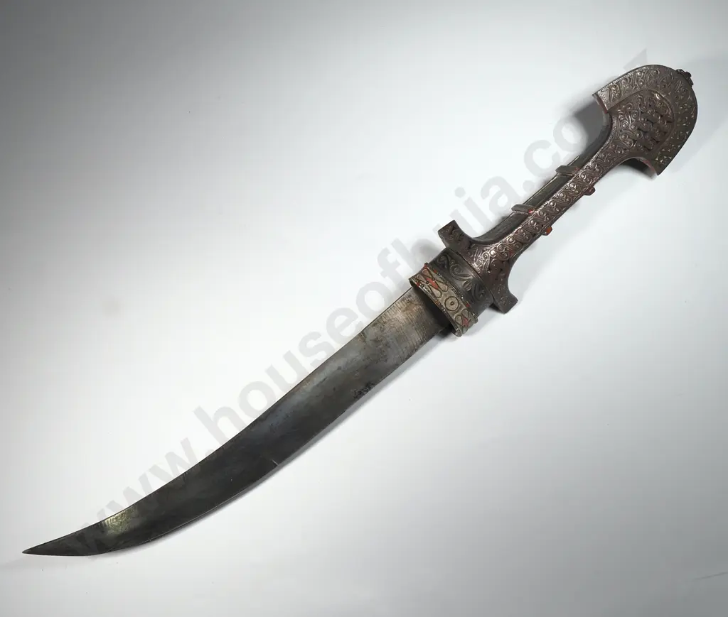 Handmade Moroccan Koummya Dagger W Sheath w Ornate Embossed & Applied Decoration  Image 1++