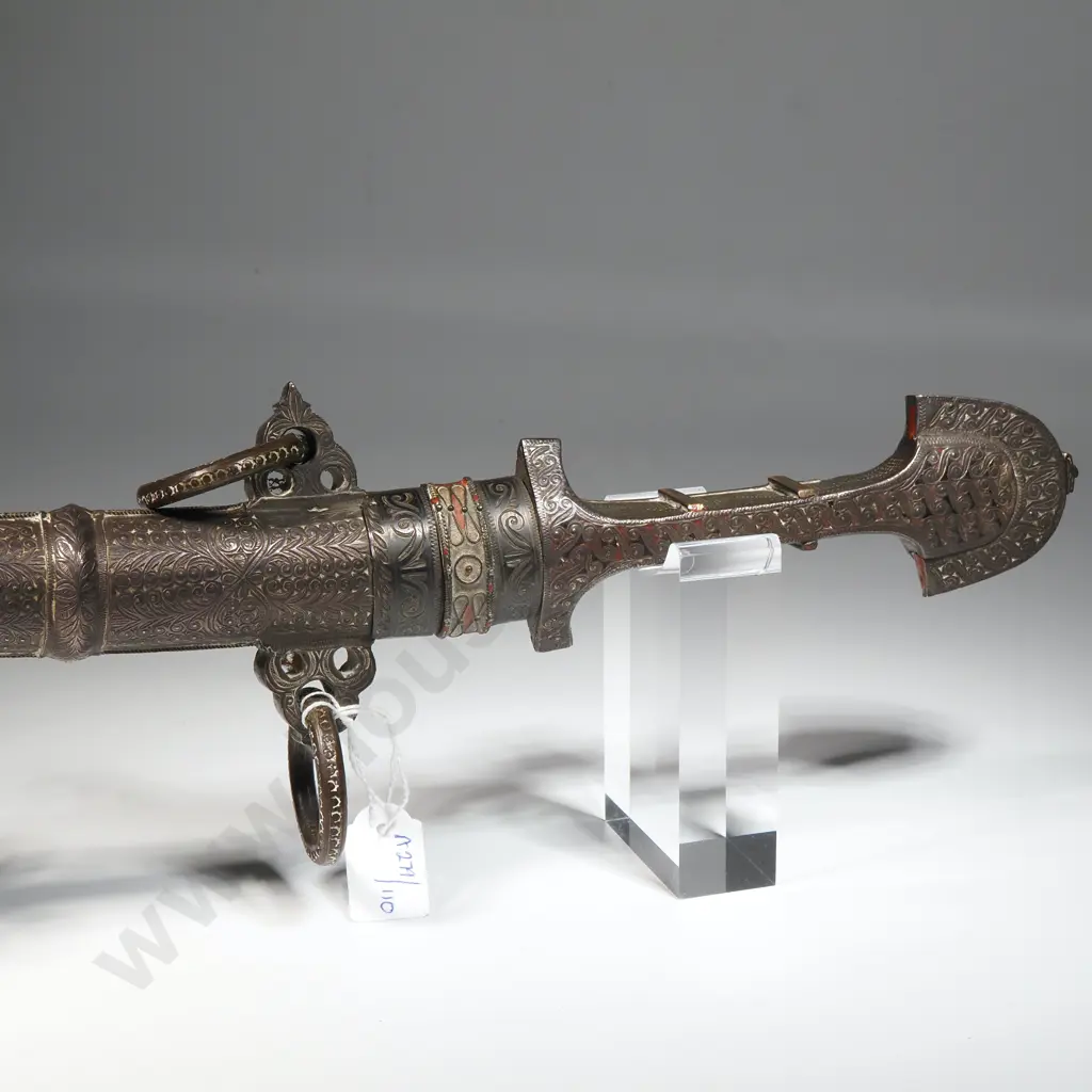 Handmade Moroccan Koummya Dagger W Sheath w Ornate Embossed & Applied Decoration  Image 1++
