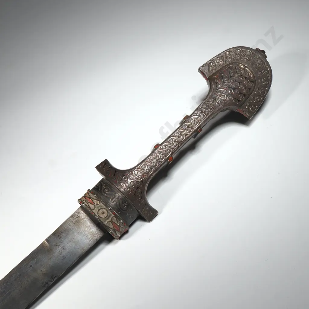 Handmade Moroccan Koummya Dagger W Sheath w Ornate Embossed & Applied Decoration  Image 1++