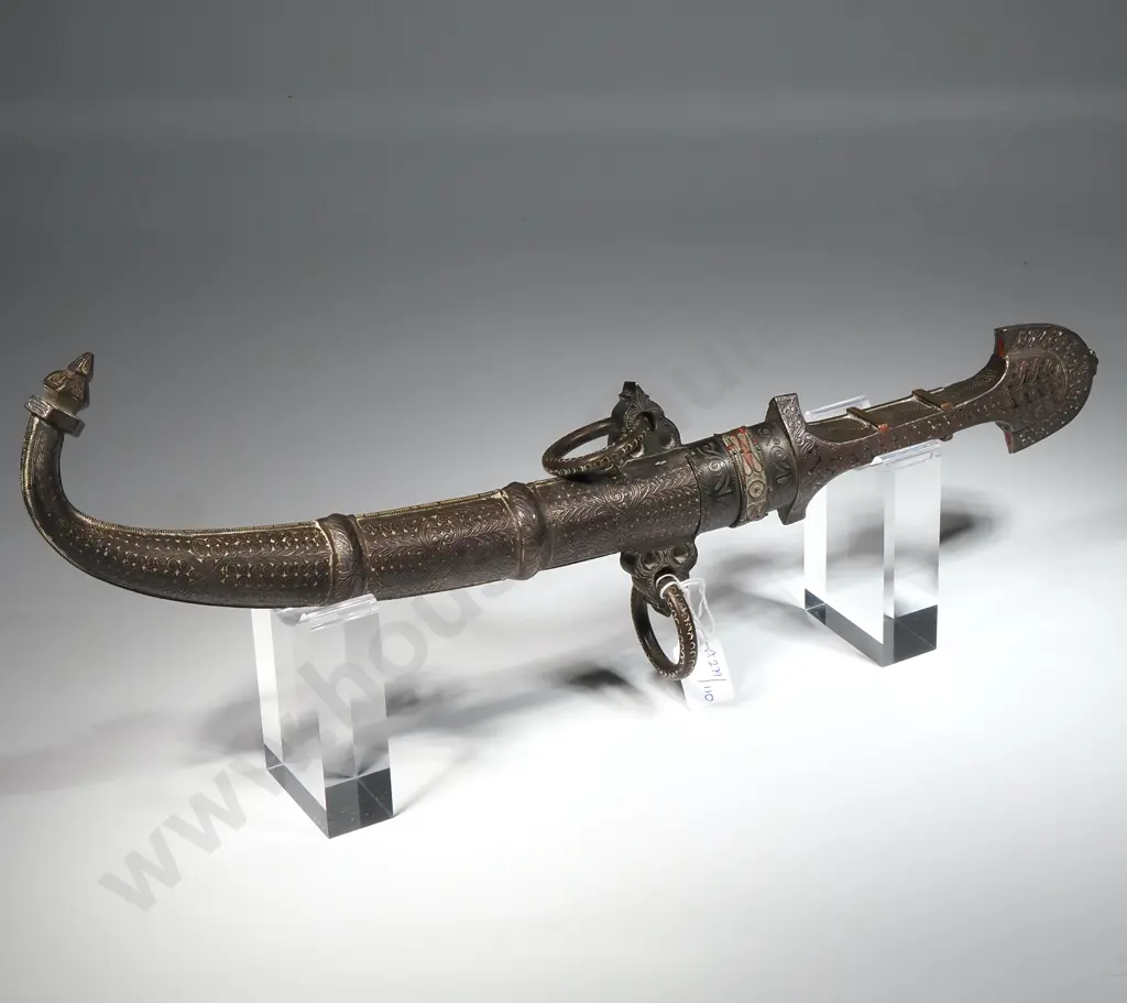 Handmade Moroccan Koummya Dagger W Sheath w Ornate Embossed & Applied Decoration  Image 1++