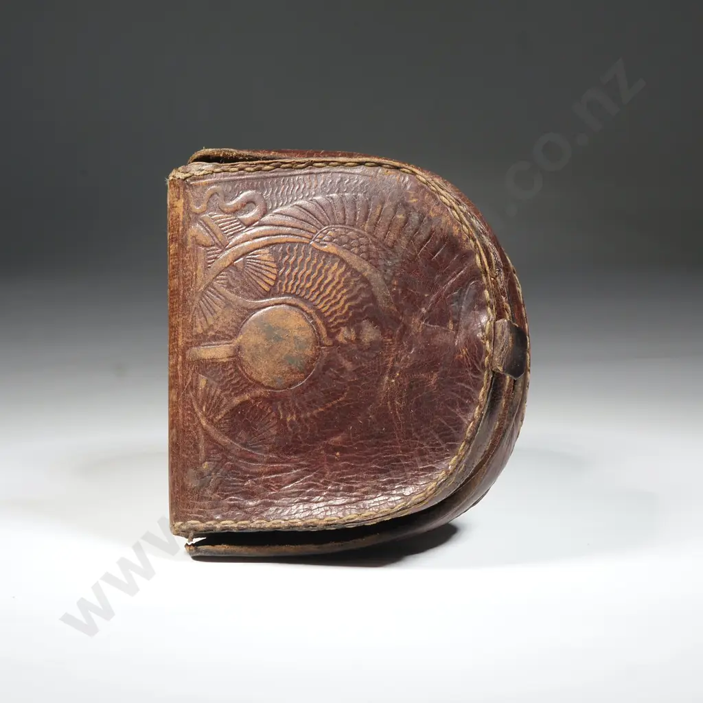 WW2 Leather Egyptian Coin Purse w Various Egyptian Coins  Image 1++