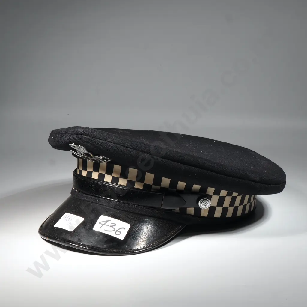 New Zealand Police Cap w Three Line Badge  Image 1++